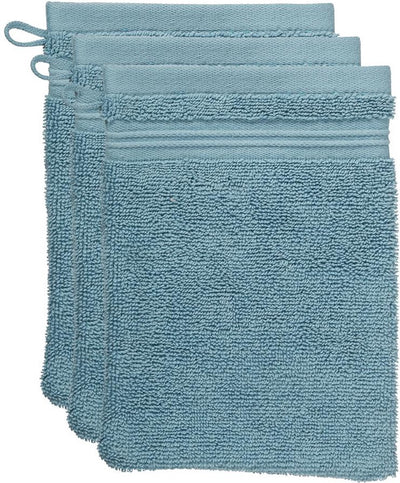 Ensemble de 3 gants de toilette à rayures fines Beddinghouse - vert