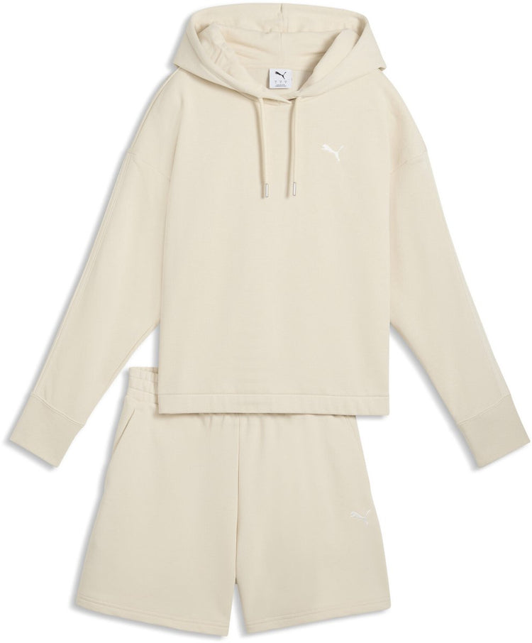 Survêtement femme Puma short hooded relax suit 5” tr - neige alpine