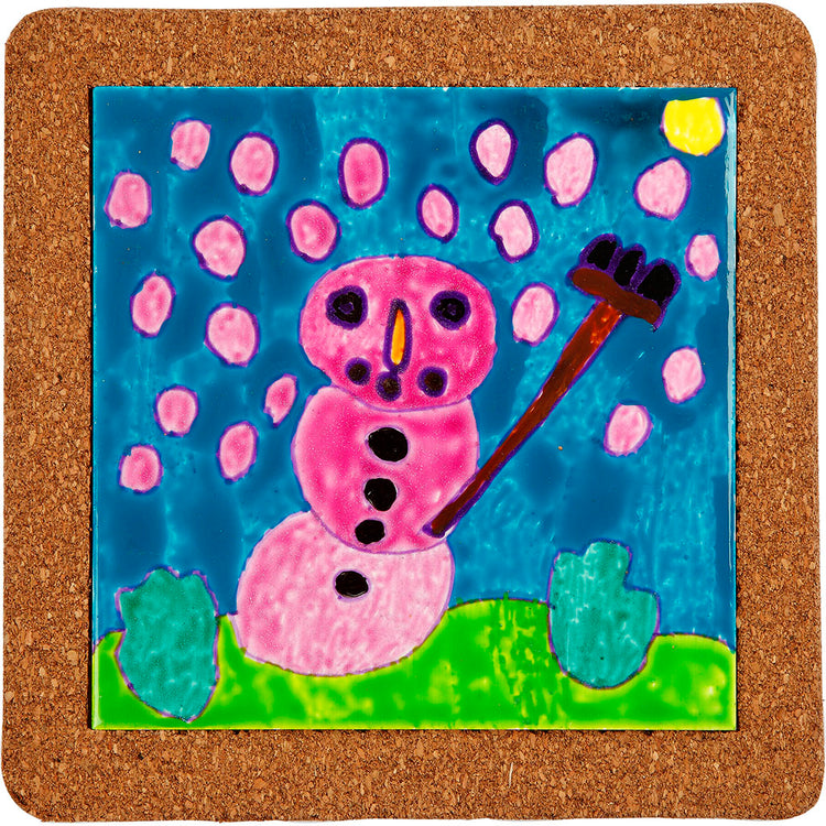 Ensemble de sous-verres à peinture, dim. 15,5x15,5 cm, différentes couleurs, 1 set