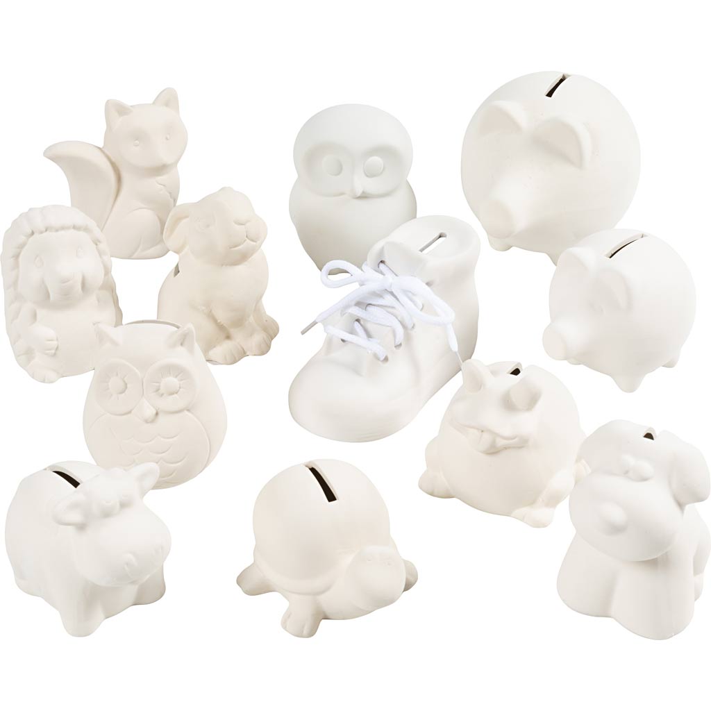 Tirelires Creativ company, blanches, 106 pièces, 1 boîte