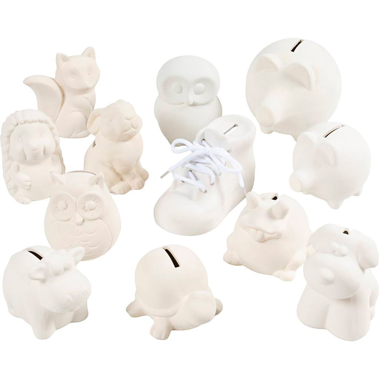 Tirelires Creativ company, blanches, 106 pièces, 1 boîte