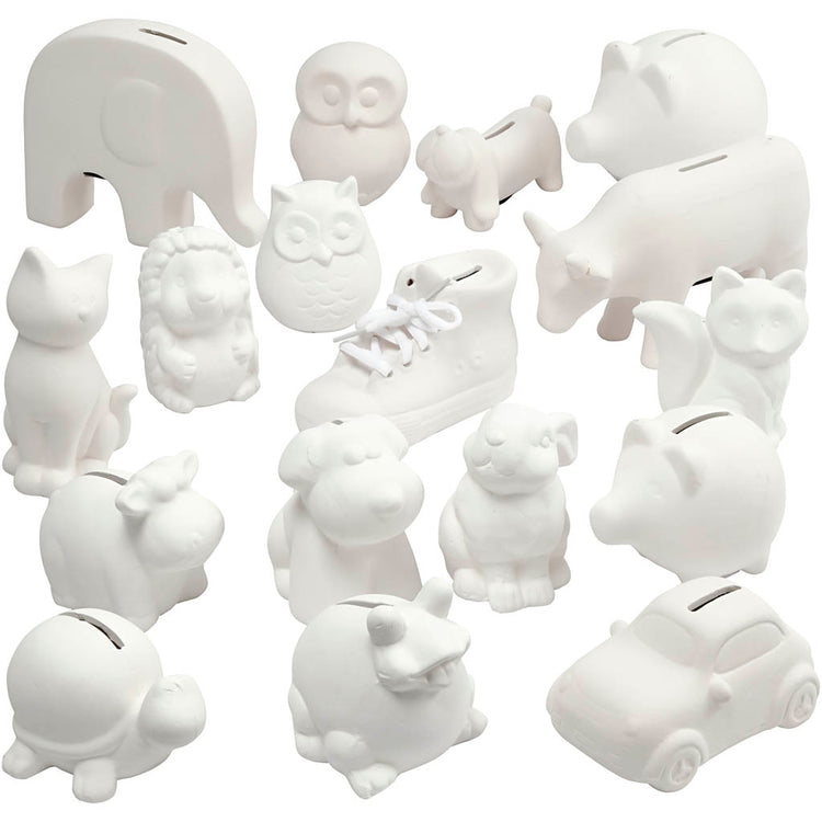 Tirelires Creativ company, blanches, 106 pièces, 1 boîte