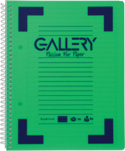 Cahier à spirale traditionnel Gallery ft A5, ligné, couleurs assorties, 160 pages, 6 pièces