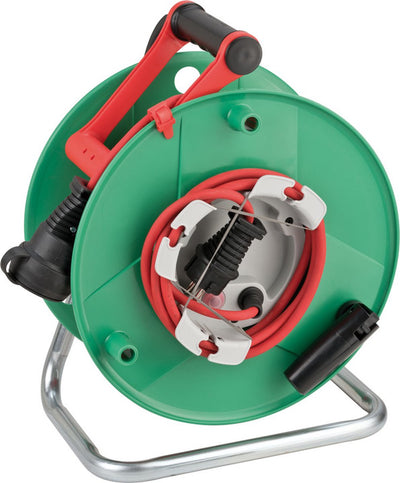 Enrouleur de câble Brennerstuhl garant g ip44 (enrouleur de câble extérieur pour le jardin avec câble de 38+2 m en rouge, plastique spécial, utilisation extérieure de courte durée, fabriqué en Allemagne)