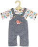 Pantalon de jardin de poupées avec t-shirt baleine rose, 35-45 cm