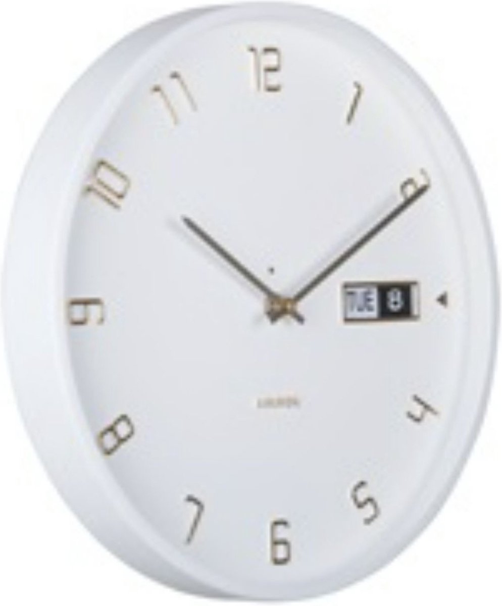 Karlsson horloge murale data flip - blanc - ø30cm - horloge murale moderne