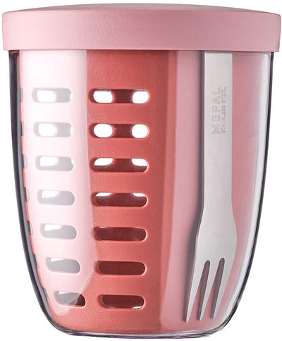 Mepal - pot légumes fruits ellipse - 600 ml - incl. fourchette - mauve vif