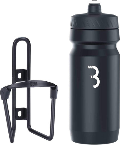 Réservoir de carburant vélo Bbb - porte-bouteille en aluminium avec bouteille - 550 ml - noir mat - vélo de course VTT - porte-gourde vélo - bbc-03c