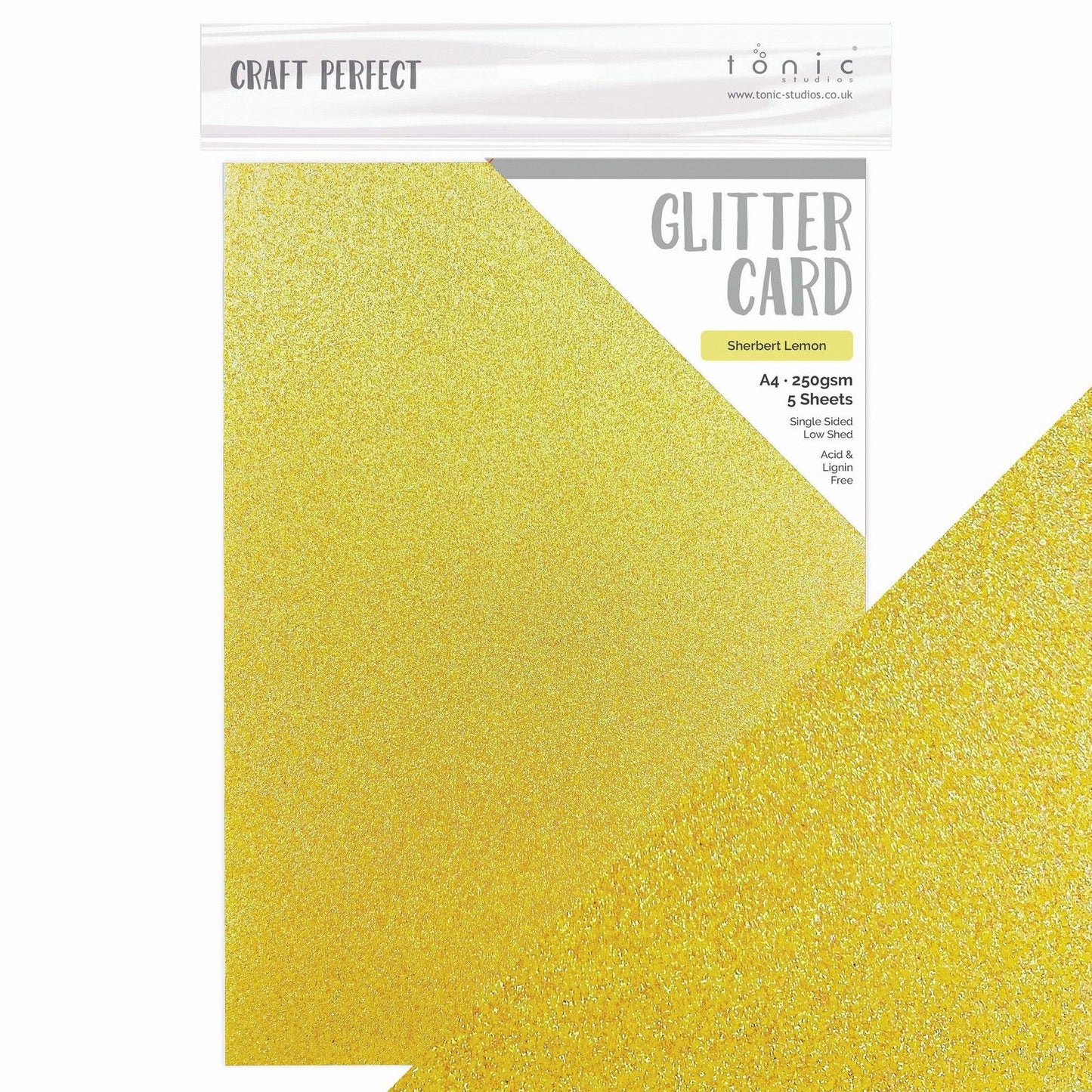 Craft Perfect par Tonic Studios Craft Perfect • Carte à paillettes Spring Meadow Sherbert Citron