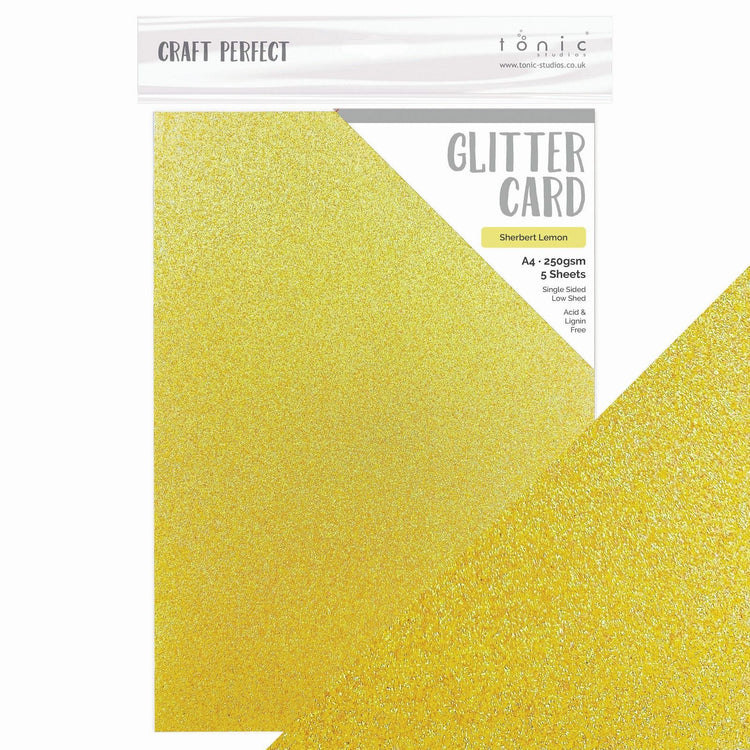 Craft Perfect par Tonic Studios Craft Perfect • Carte à paillettes Spring Meadow Sherbert Citron