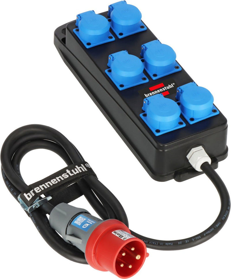 Brennerstuhl répartiteur de courant portable bsv p 6x prises fiche cee | 2m | h07rn-f 5g2.5 | 230 V 16 A | 400v 16a-1151480010
