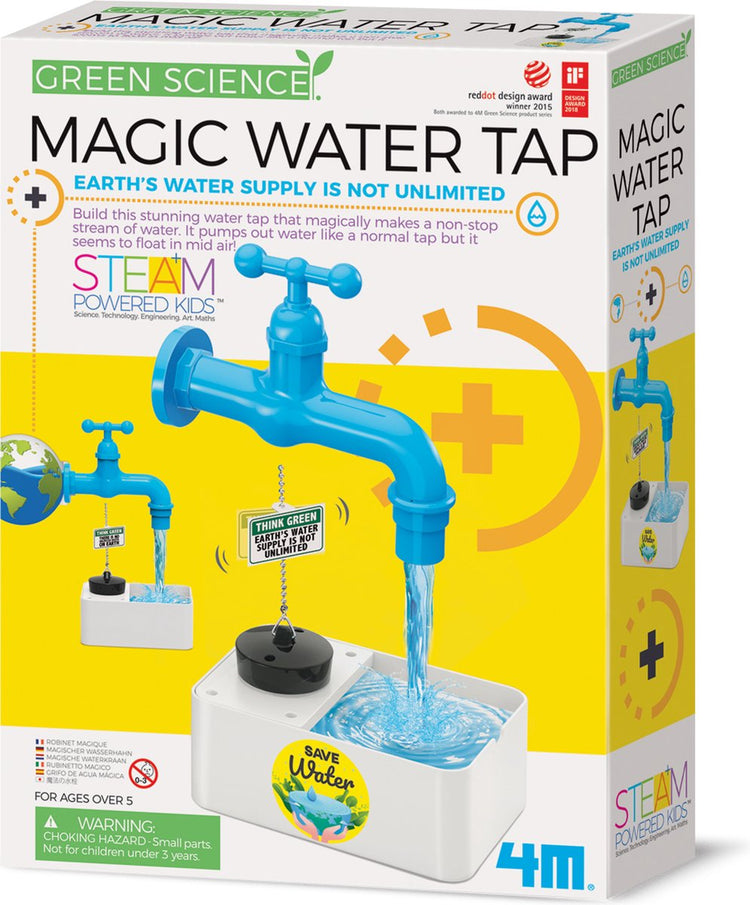 4m science et jeux - construire un robinet d'eau magique - kit de construction - kidzlabs - science verte - 5+