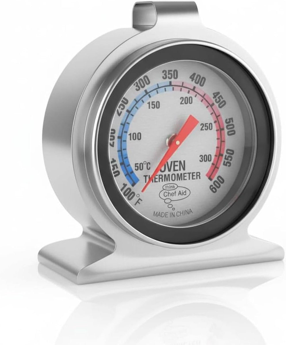 Thermomètre de four Chef Aid jusqu'à 300°c – thermomètre à viande en acier inoxydable – pour four, grill, friteuse et barbecue