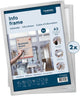 Cadre d'échange européen autocollant - cadre pour affiches - cadre magnétique - A3 - 29,7 x 42 cm - lot de 2 pièces - argent