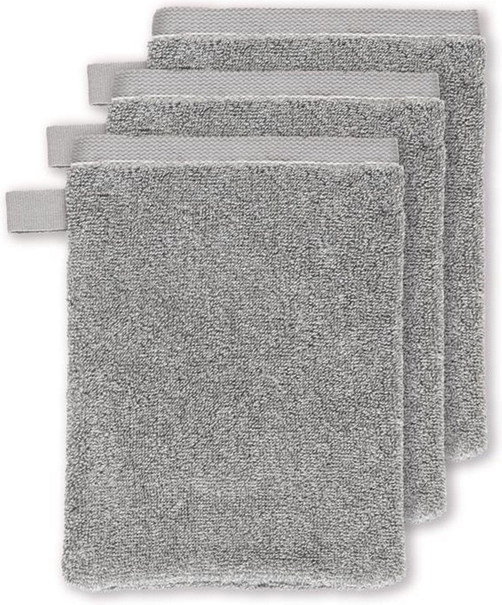 Vtwonen groove lot de 3 débarbouillettes - anthracite - 16 x 22 cm lot de 3