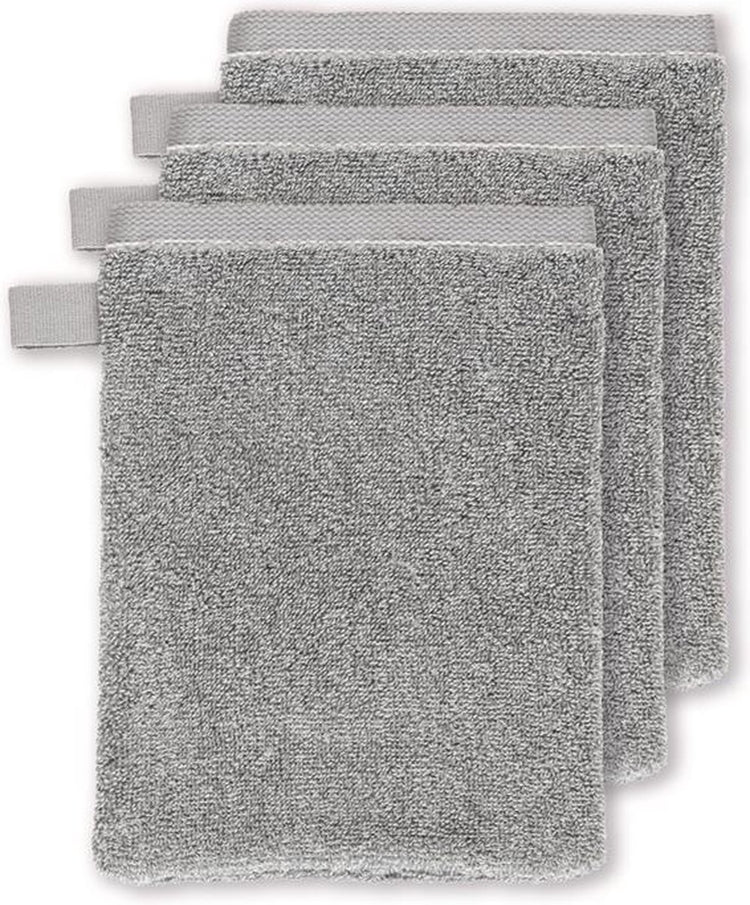 Vtwonen groove lot de 3 débarbouillettes - anthracite - 16 x 22 cm lot de 3