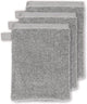 Vtwonen groove lot de 3 débarbouillettes - anthracite - 16 x 22 cm lot de 3