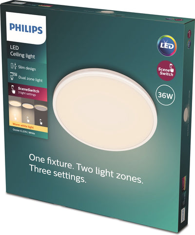 Philips LED Plafonnier Philips Ozziet - rond - blanc - 36w 27k