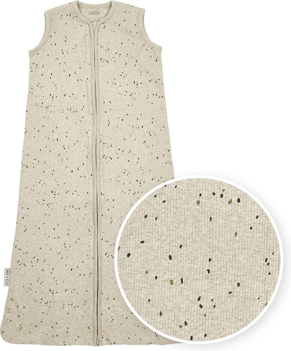 Gigoteuse d'été pour bébé Meyco baby rib mini spot - sable mélangé - 70 cm - 0,3 tog