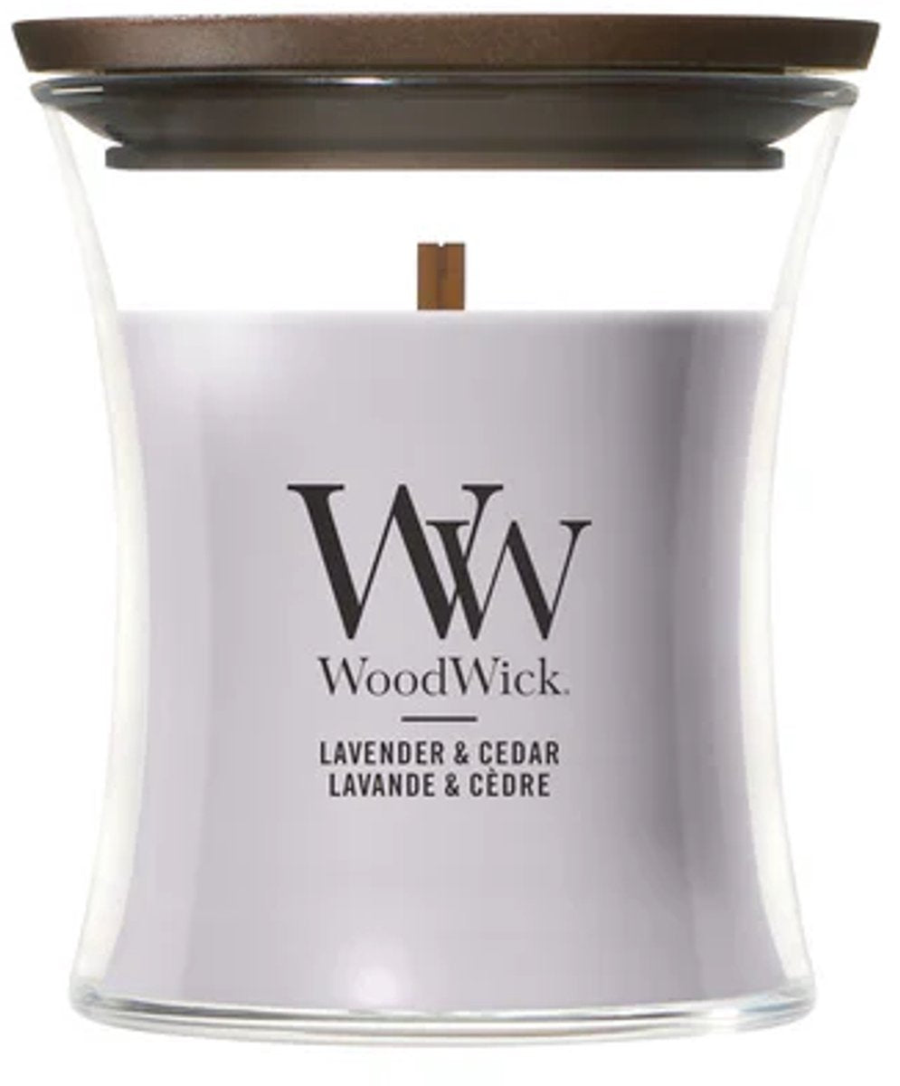 Sablier Woodwick - cèdre lavande - mini bougie - 30 heures de combustion