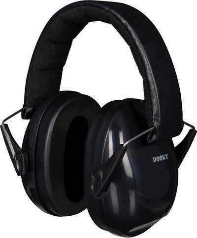 Dooky® protection auditive dooky enfants - casque réglable 5-16 ans - isolation 28db - idéal pour l'école, les événements, les environnements très fréquentés - cache-oreilles avec sac de rangement - casque antibruit - noir