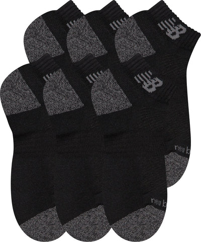 New balance active low cut chaussettes 6 pack chaussettes de sport unisexes - noir