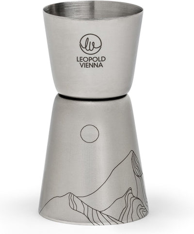 Leopold Vienne - barmaatje 20 jigger en acier inoxydable de 40 ml - pipette avec montagnes gravées au laser