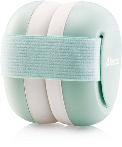 Protection auditive Alecto pour bébés et jeunes enfants - protection maximale contre les bruits forts - bandeau réglable - bv74 - blanc vert menthe