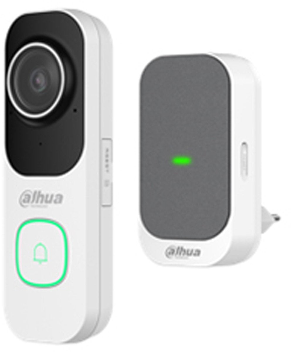 Dahua technologie dahua, kit de sonnette vidéo WiFi blanc sans abonnement, comprenant sonnette et sonnette (db41aw et ds1ag)