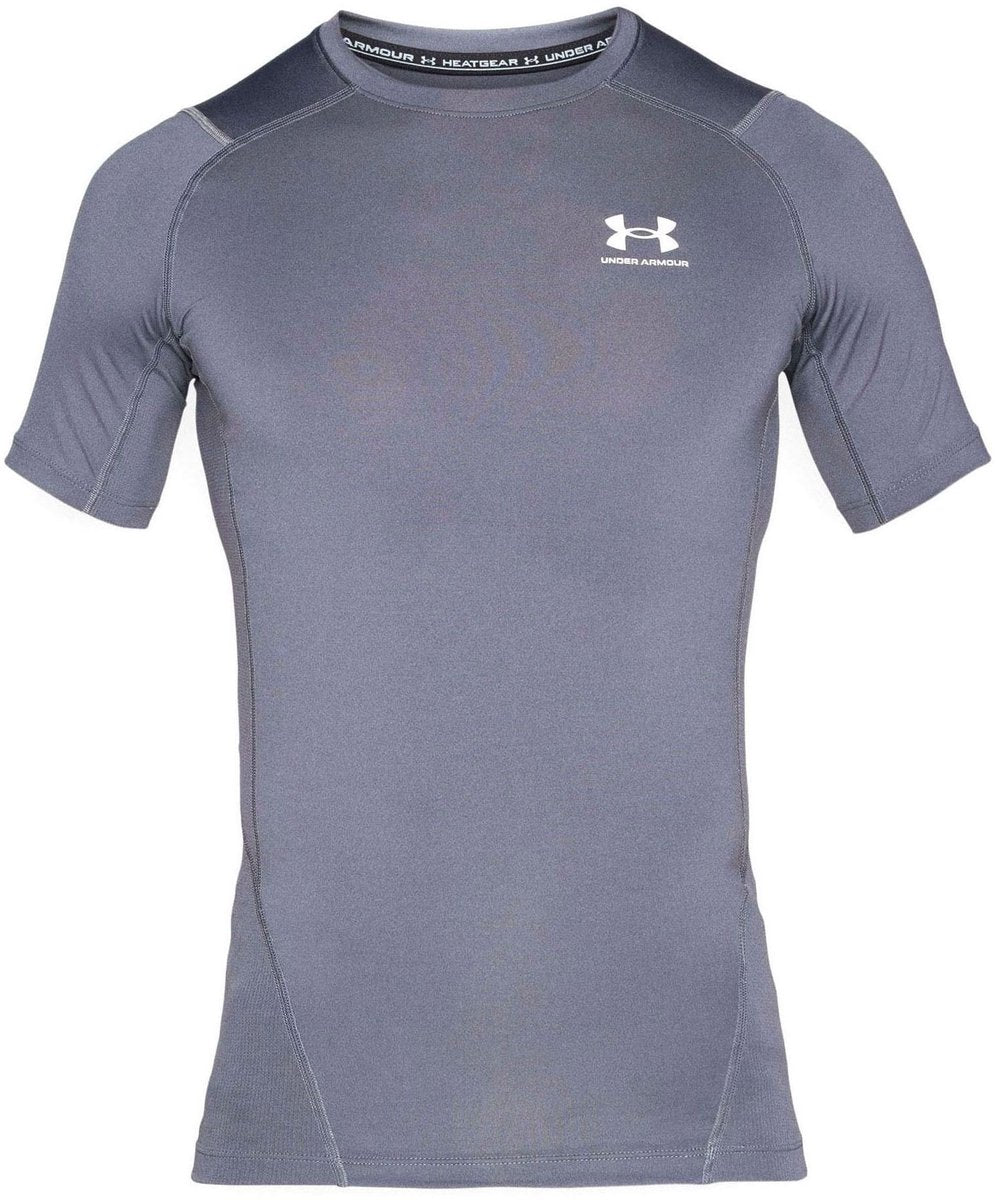 Under Armour UA HG Armour Comp SS-Gry Chemise de sport pour hommes - Castle Rock - Blanc