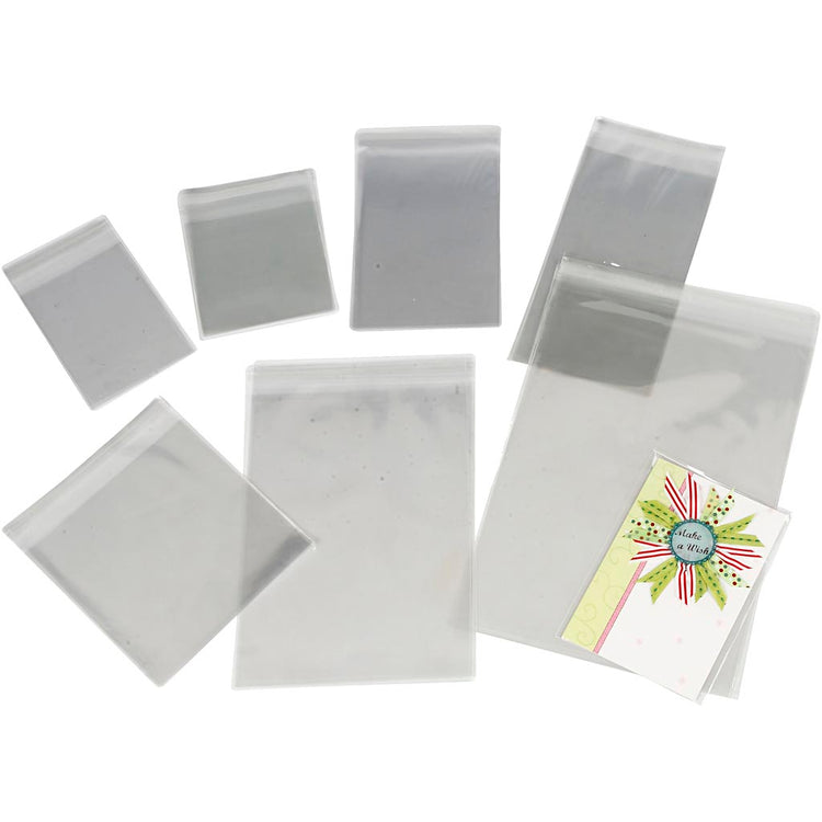 Sacs cellophane Creativ company, h : 12,9-31,2 cm, l : 9,7-22,5 cm, épaisseur 25 my, 1400 pièces 1 boîte