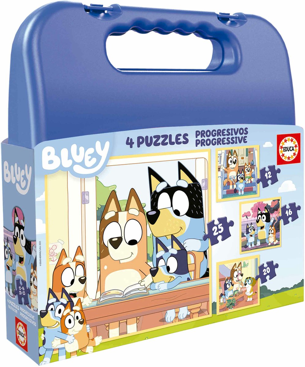 Educa borras educa - valise progressive bluey - puzzle - à partir de 3 ans - 25 pièces - Cadeaux Sinterklaas