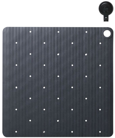 Sealskin Ribb - tapis de douche antidérapant 55x55 cm - anthracite - avec crochet noir