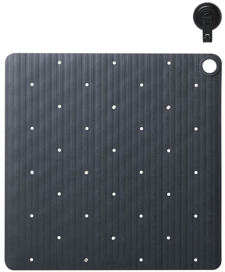 Sealskin Ribb - tapis de douche antidérapant 55x55 cm - anthracite - avec crochet noir