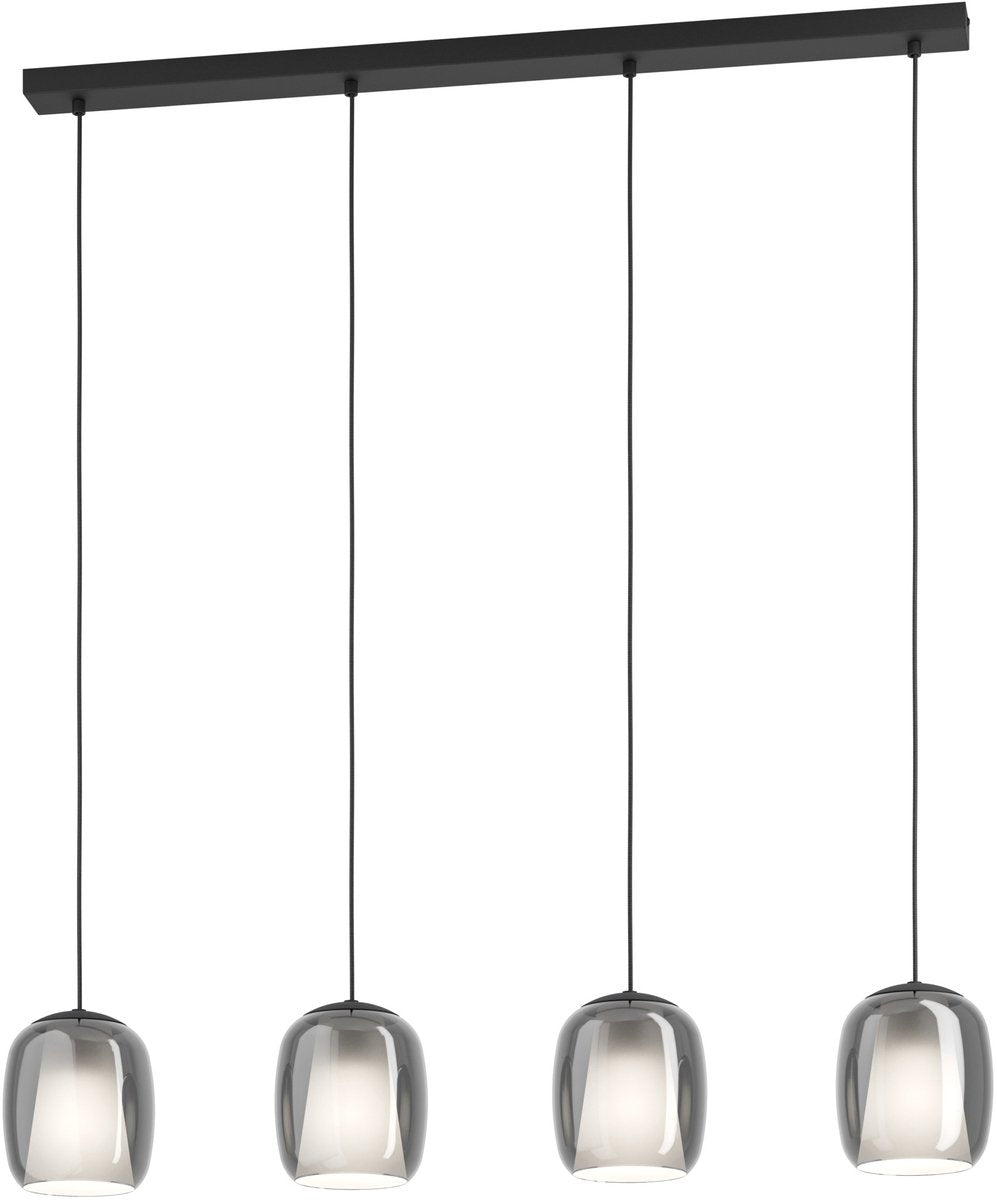 Lampe à suspension Eglo ciampino - e27 - 97,5 cm - noir|gris - verre
