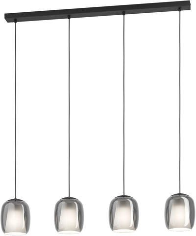 Lampe à suspension Eglo ciampino - e27 - 97,5 cm - noir|gris - verre