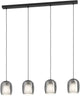 Lampe à suspension Eglo ciampino - e27 - 97,5 cm - noir|gris - verre