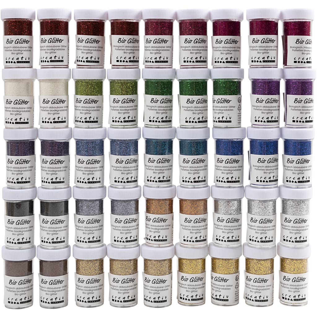 Creativ company bio sparkles, différentes couleurs, 46x27 ml 1 boîte
