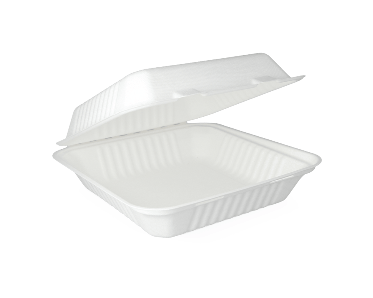 Boîte menu 1 compartiment canne à sucre sans pfas (50 pièces)