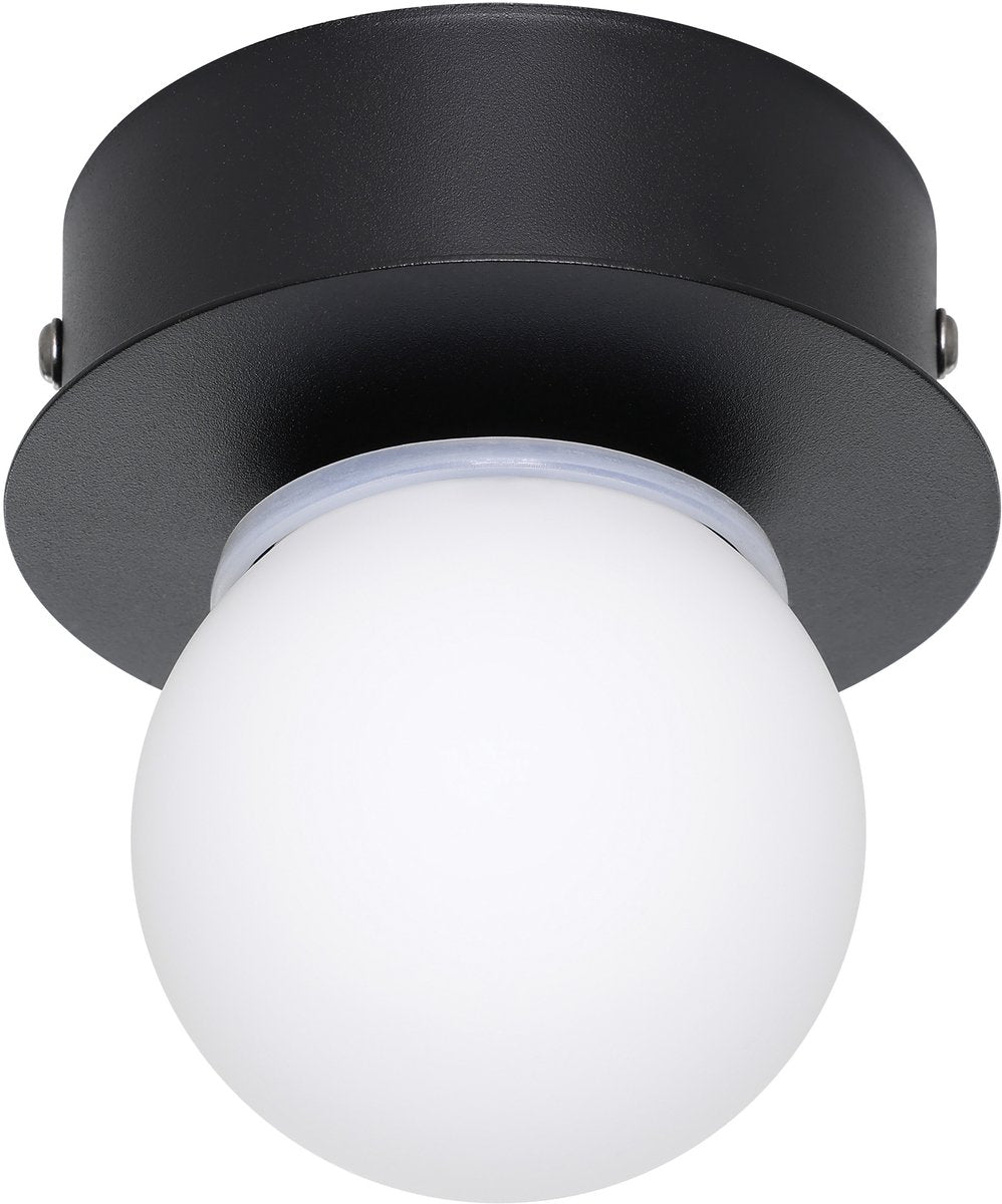 Plafonnier Eglo mosiano - applique - salle de bain - LED - ø 11 cm - noir et blanc