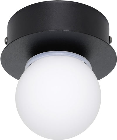 Plafonnier Eglo mosiano - applique - salle de bain - LED - ø 11 cm - noir et blanc