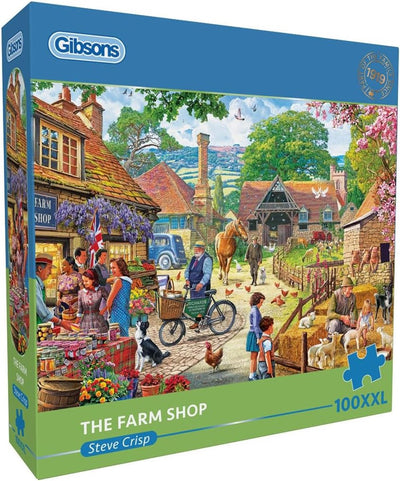Puzzle Gibsons le magasin de la ferme 100 pièces xxl de jouets colorés.