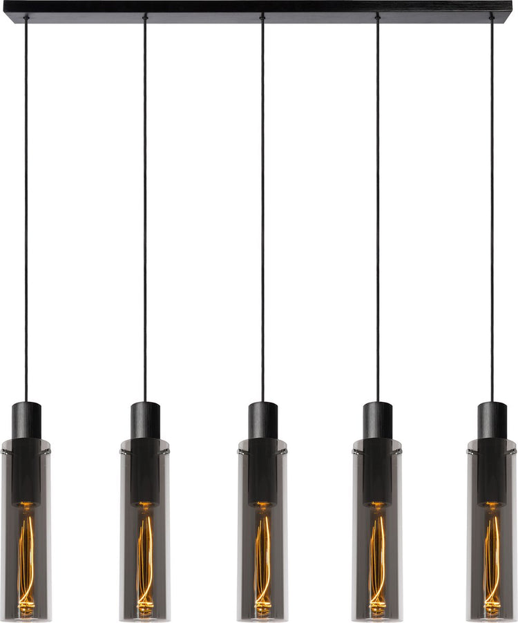 Lucide orlando - suspension - 5xe27 - fumé