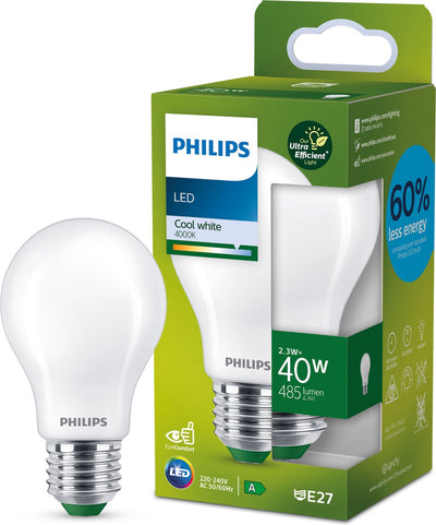 Philips LED Lampe LED ultra efficace Philips mate - 40w - E27 - lumière blanc froid