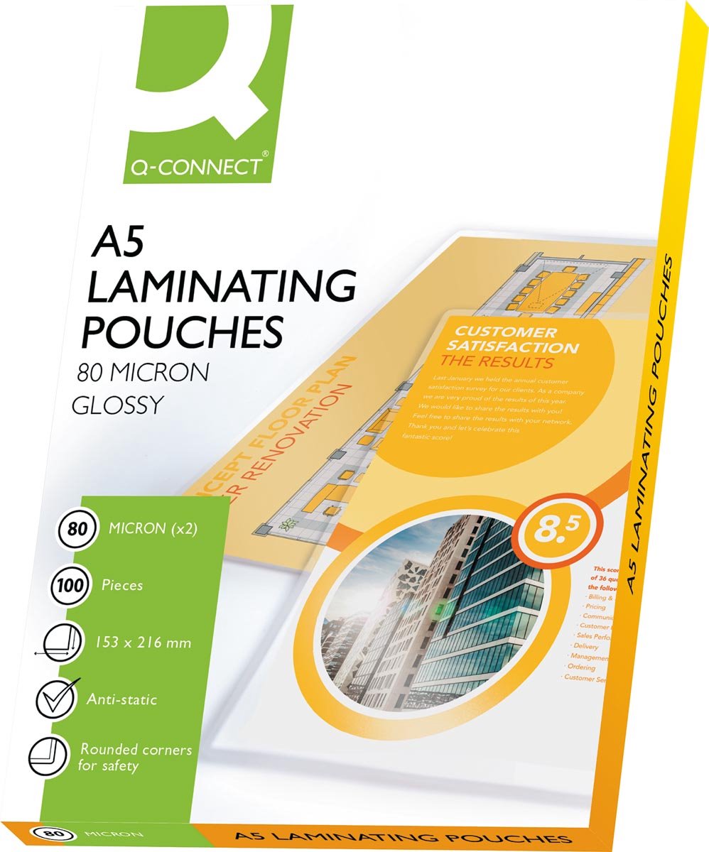 Pochette de plastification Q-connect a5 2x 80 microns 100 pièces