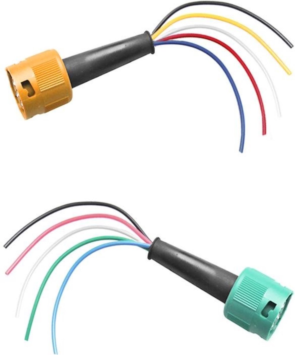 Kit de connexion Proplus 5 broches - pour feux arrière - 15 cm - jaune et vert