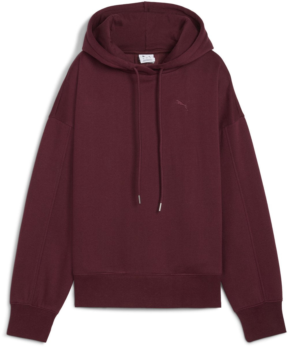 Puma son sweat à capuche surdimensionné fl pull pour femme - rubis chatoyant