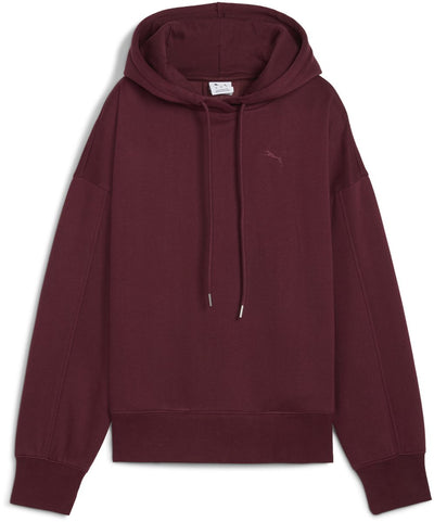 Puma son sweat à capuche surdimensionné fl pull pour femme - rubis chatoyant