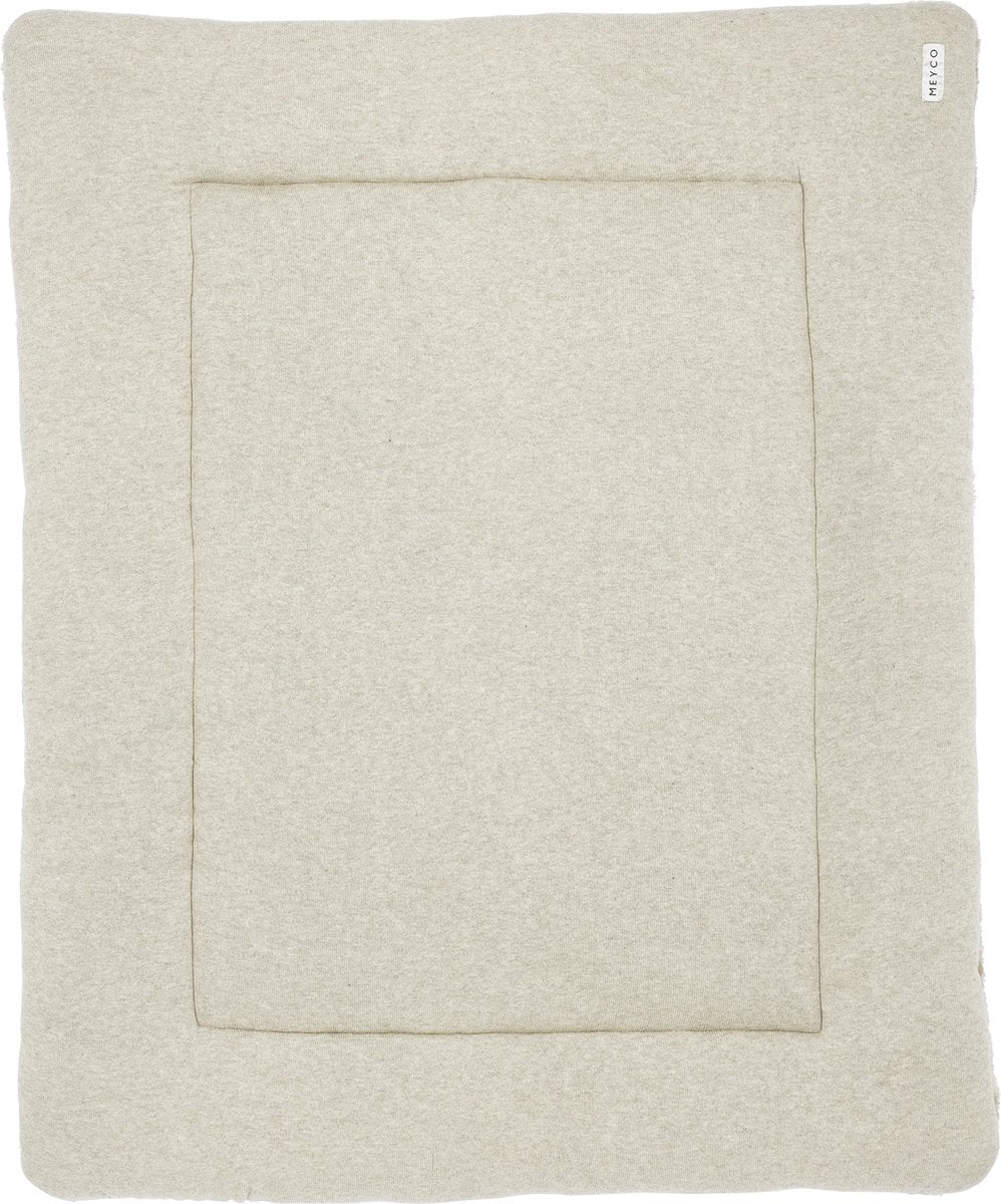 Couverture de parc en peluche basique en tricot pour bébé Meyco - mélange sable - 77x97cm