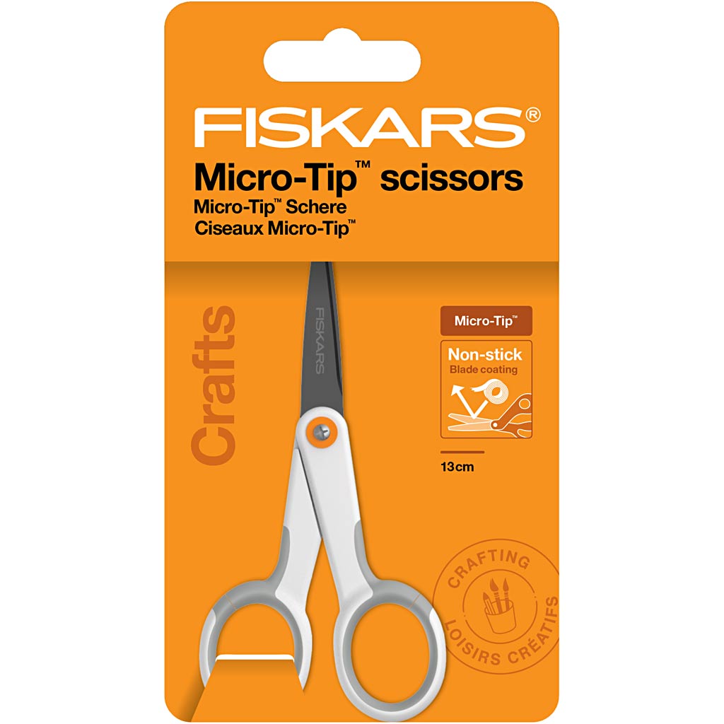Ciseaux généraux Fiskars antiadhésifs, l: 12 cm, droitier, 1 pièce